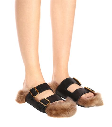 prada fur lined sandals|prada sandals women's.